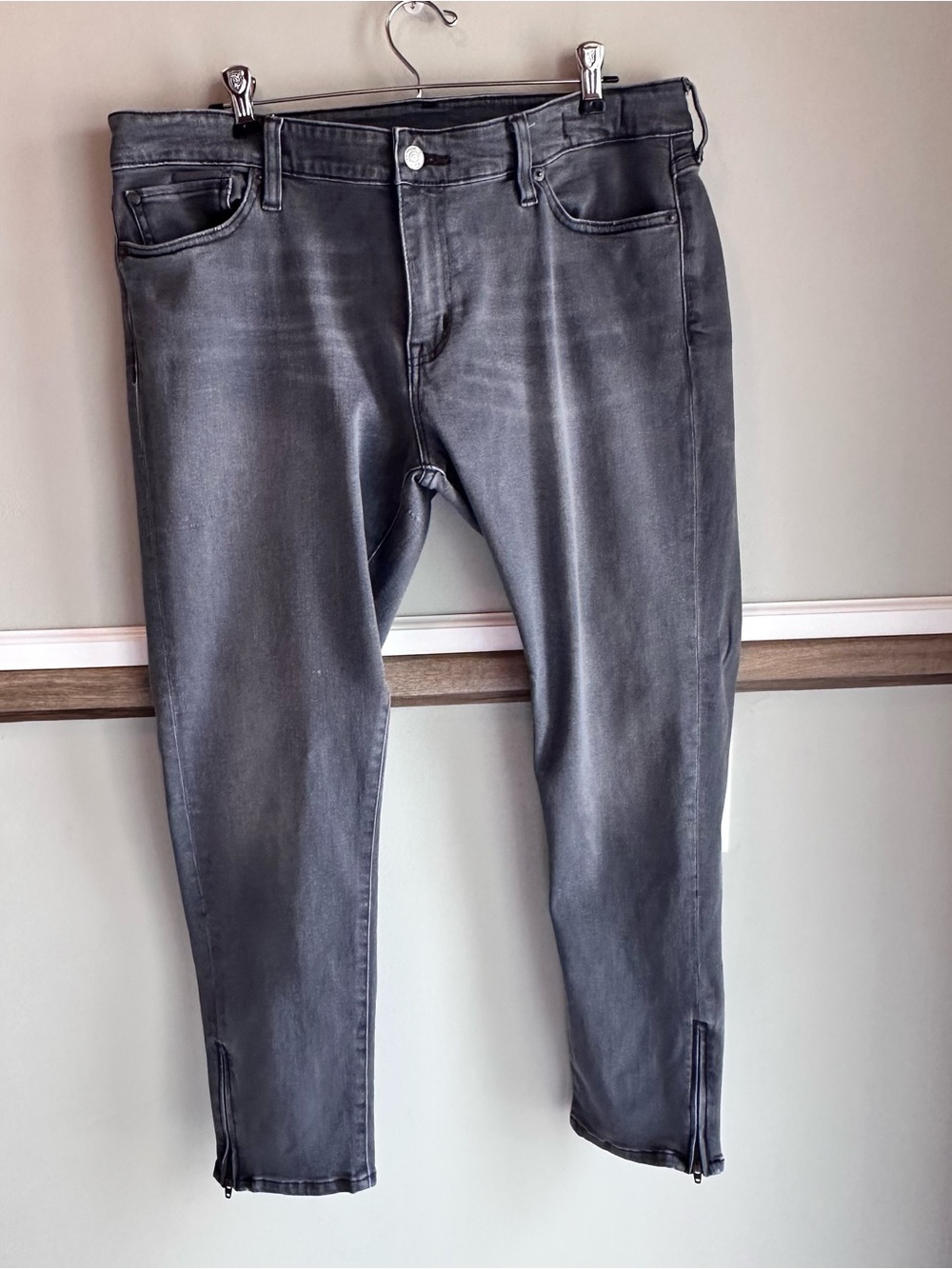 Denim & Supply Ralph Lauren Morgan Crop Skinny Jeans Gray Ankle Zip